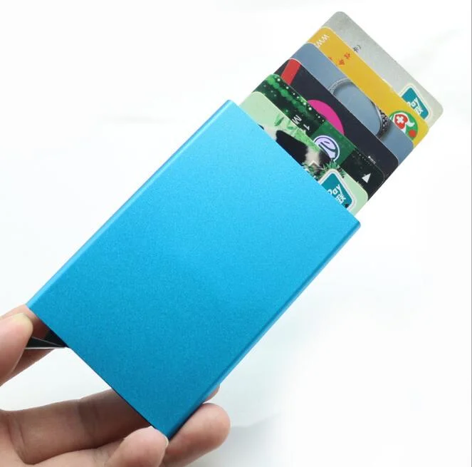 Upgrade Anti RFID Aluminum Popup Metal Slim Credit Card Holder