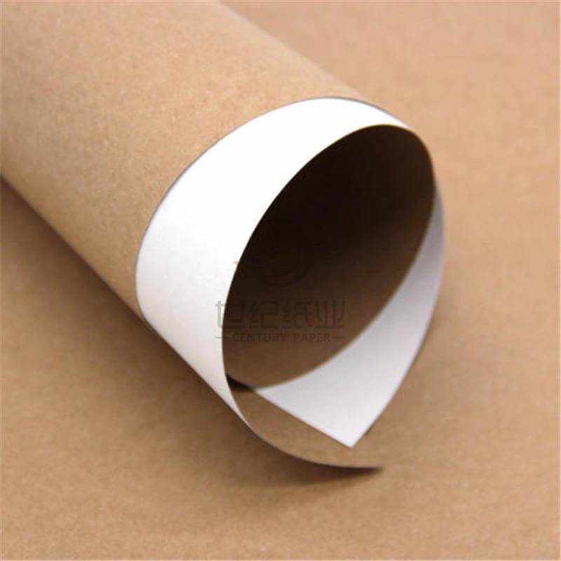 100% Wood Pulp Front Coat White Top Back Brown Test Kraft Liner Paper Board