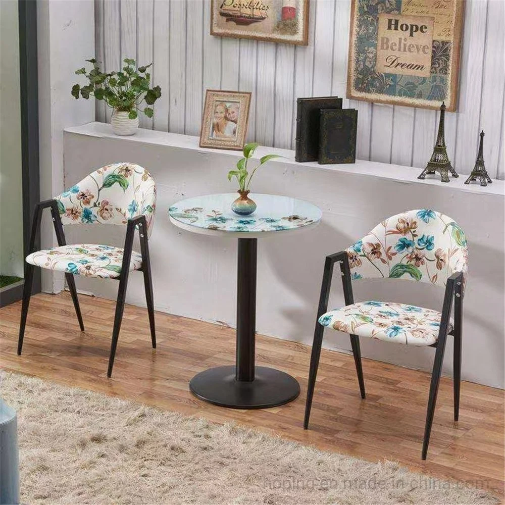 Green Chair Simple Reception Combination Office Rest Area Balcony Chair Small Round Table Desk Commercial Interior Wooden Restaurant Table and Chair Set