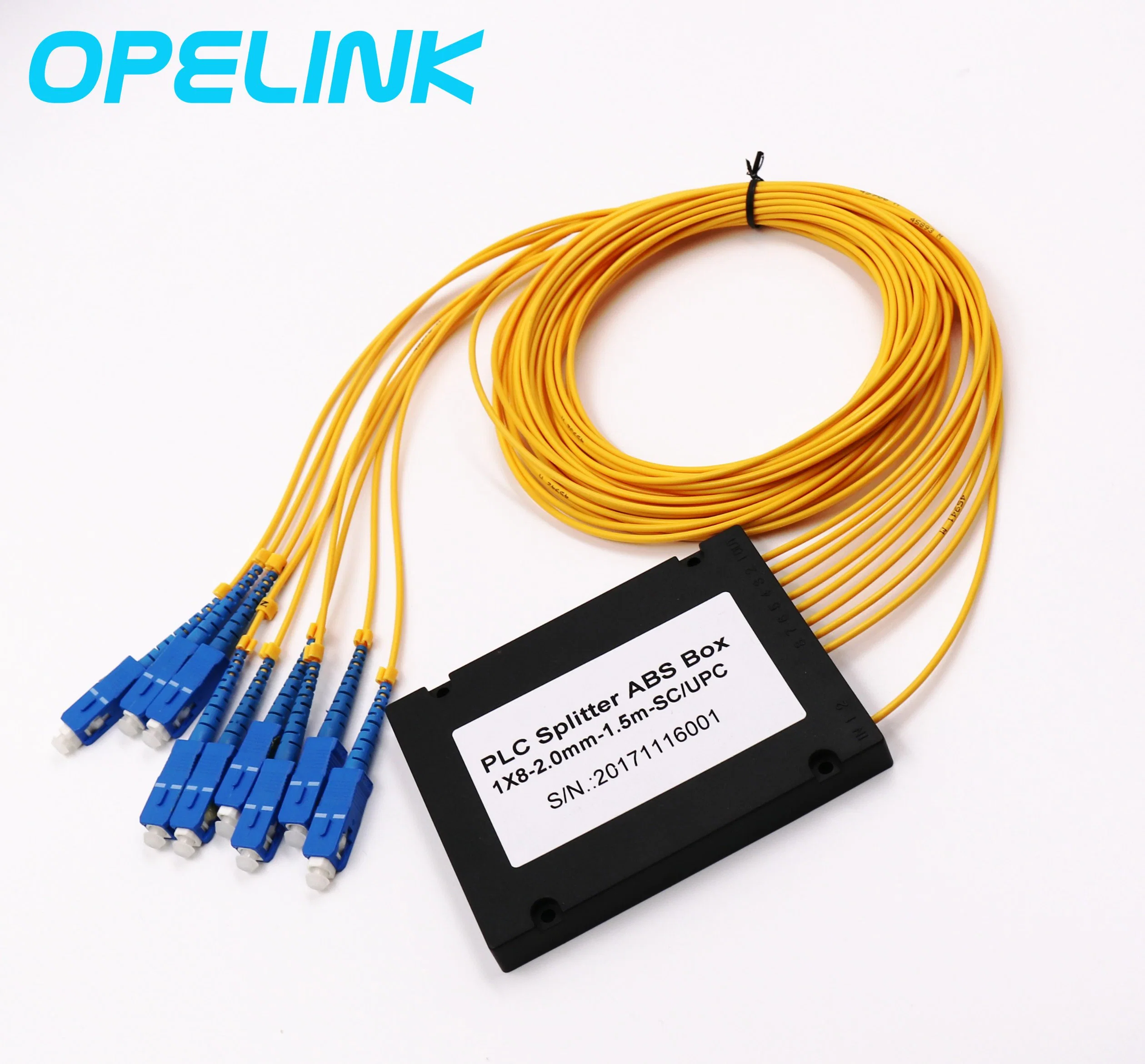 1X8 ABS Box Fiber Optic PLC Splitter with SC/PC Connector