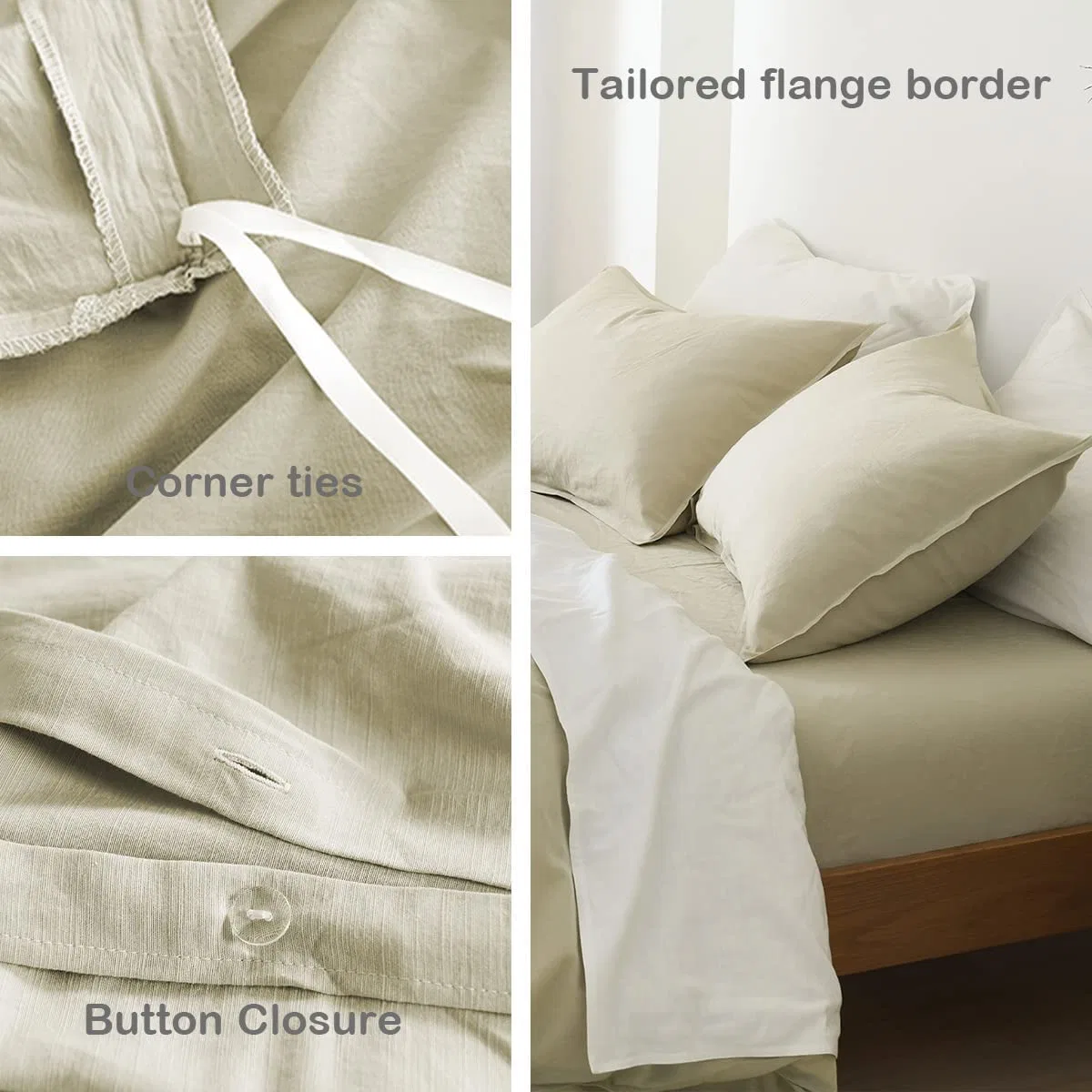 Roupa de cama têxtil linho francês Stone Washed Bed duvet capa Conjunto de roupas de cama de atacado de folhas de cama