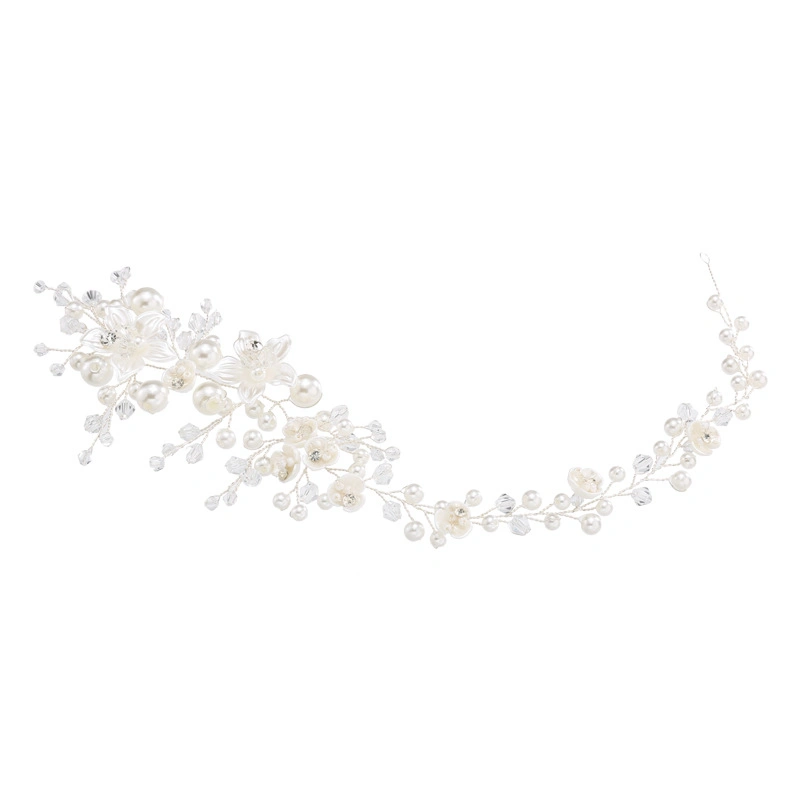 Yp165 mariage de noces vintage cheveux Tiara acrylique fleur Pearl Accessoire de mariage avec serre-tête