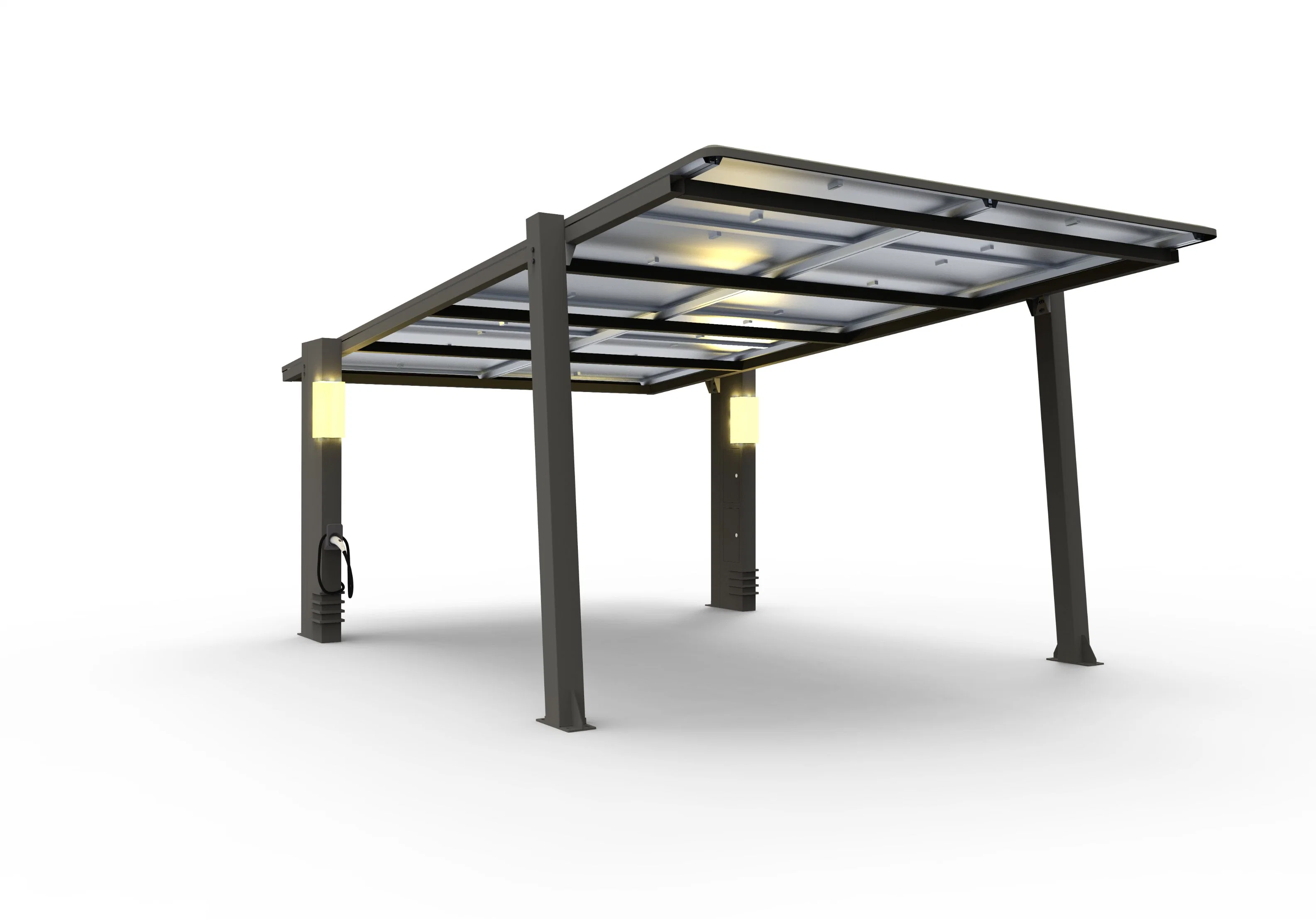 Steel Carport Solar Car Parking Canopy Solar Carports with Charging