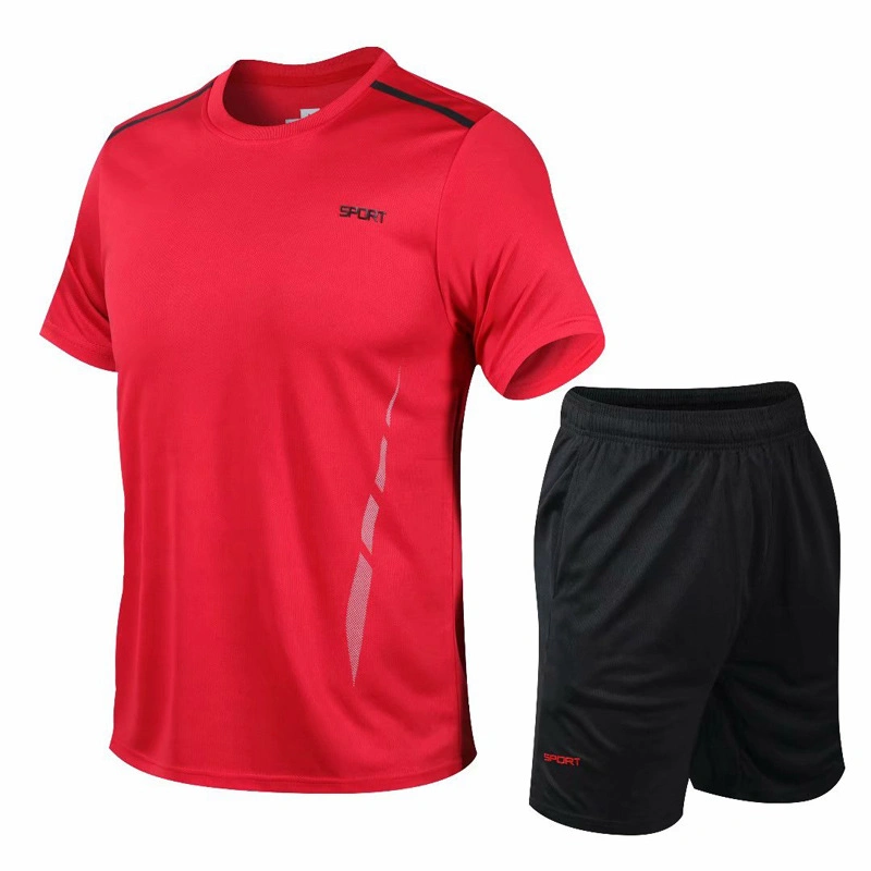 New Men Running Sets Gym Fitness Sports Shirt Shorts Clothes Jogging Sportswear Quick Dry Football Jerseys Tracksuit Workout Set