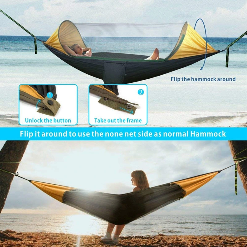 Pop-up Automatic Camping Hammock Swing Bed with Bug Mosquito Net