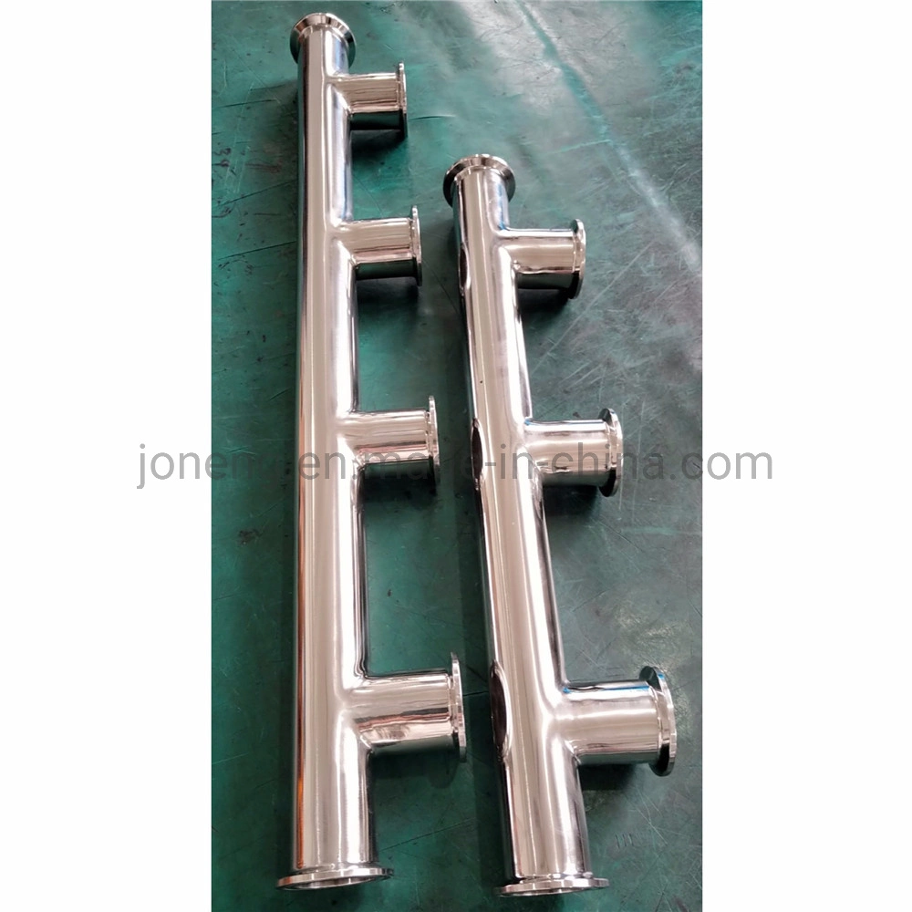 Stainless Steel Sanitary Unstandard Tri-Clamp 6 Ports Manifold for Water Supply System