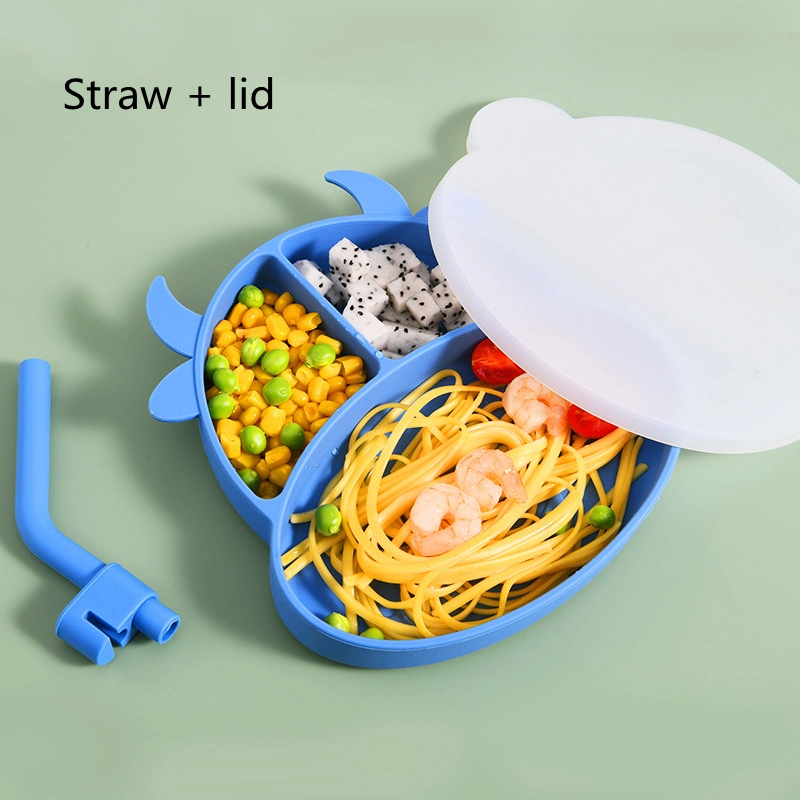 Food Grade Silicone Irregular One-Piece Silicone Baby Feeding Bowls Dishes Silicone Baby Plate