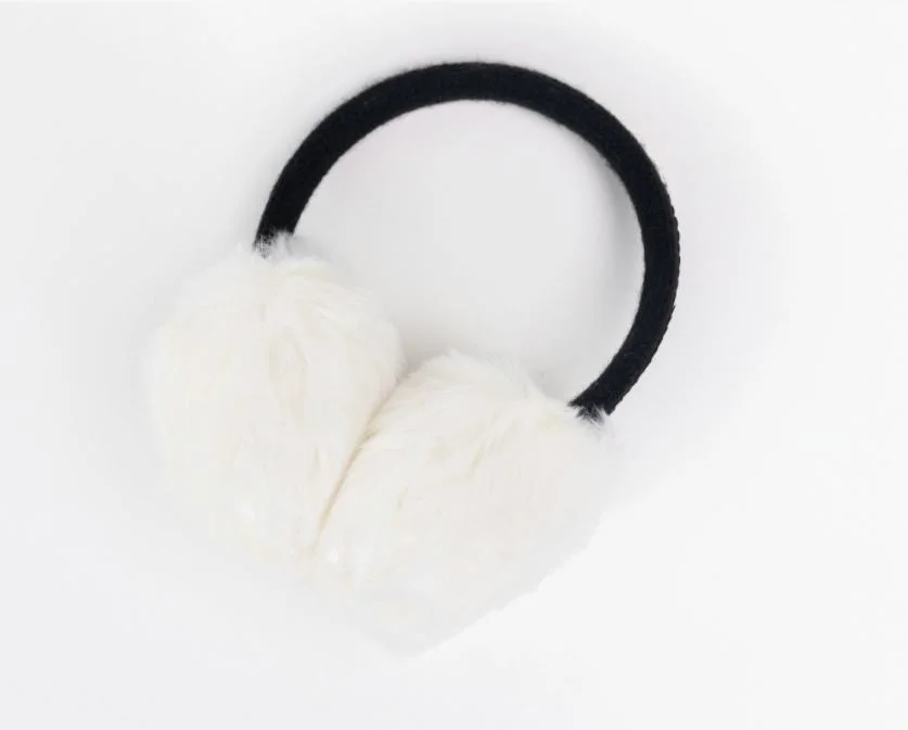 El invierno de felpa de color blanco con lentejuelas decoración Earflap Retactable Earmuff flexible