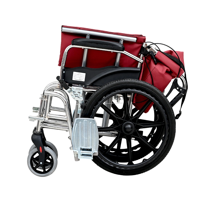 [Pw-8012] Lightweight Foldable Manual Self-Propelled Active/Passive Wheelchair with Backrest and Brakes in Aluminum Alloy or Steel as Hospital Equipment