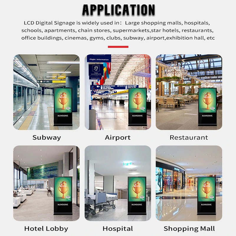 Bodenstativ TFT LCD Digital Signage Totem Vertikal Bildschirm Medien Videoplayer Freistehender Digitaler Kiosk Für Innenwerbung