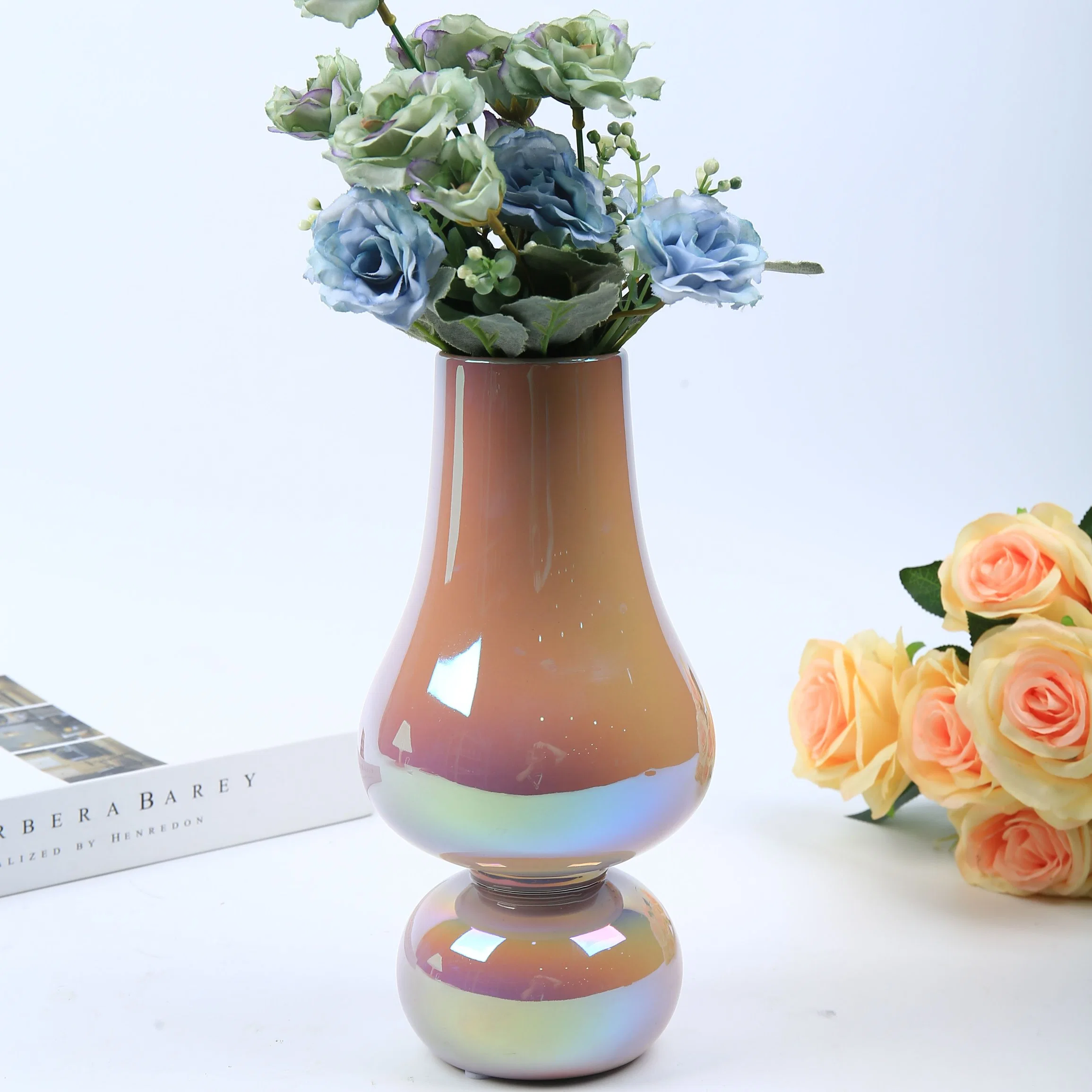 Artificial Flowers Vasos Ceramic Luxury Ins Dry Flower Vase