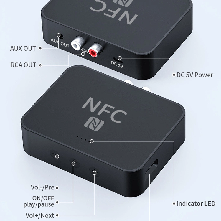 TF NFC Adaptador Bluetooth Bt5.0 HiFi áudio sem fio adaptador receptor