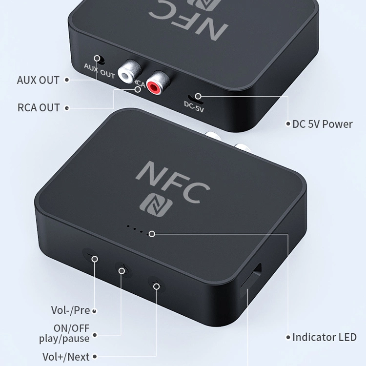 TF NFC HiFi Bt5.0 Adaptador Bluetooth Adaptador de receptor de audio inalámbrico