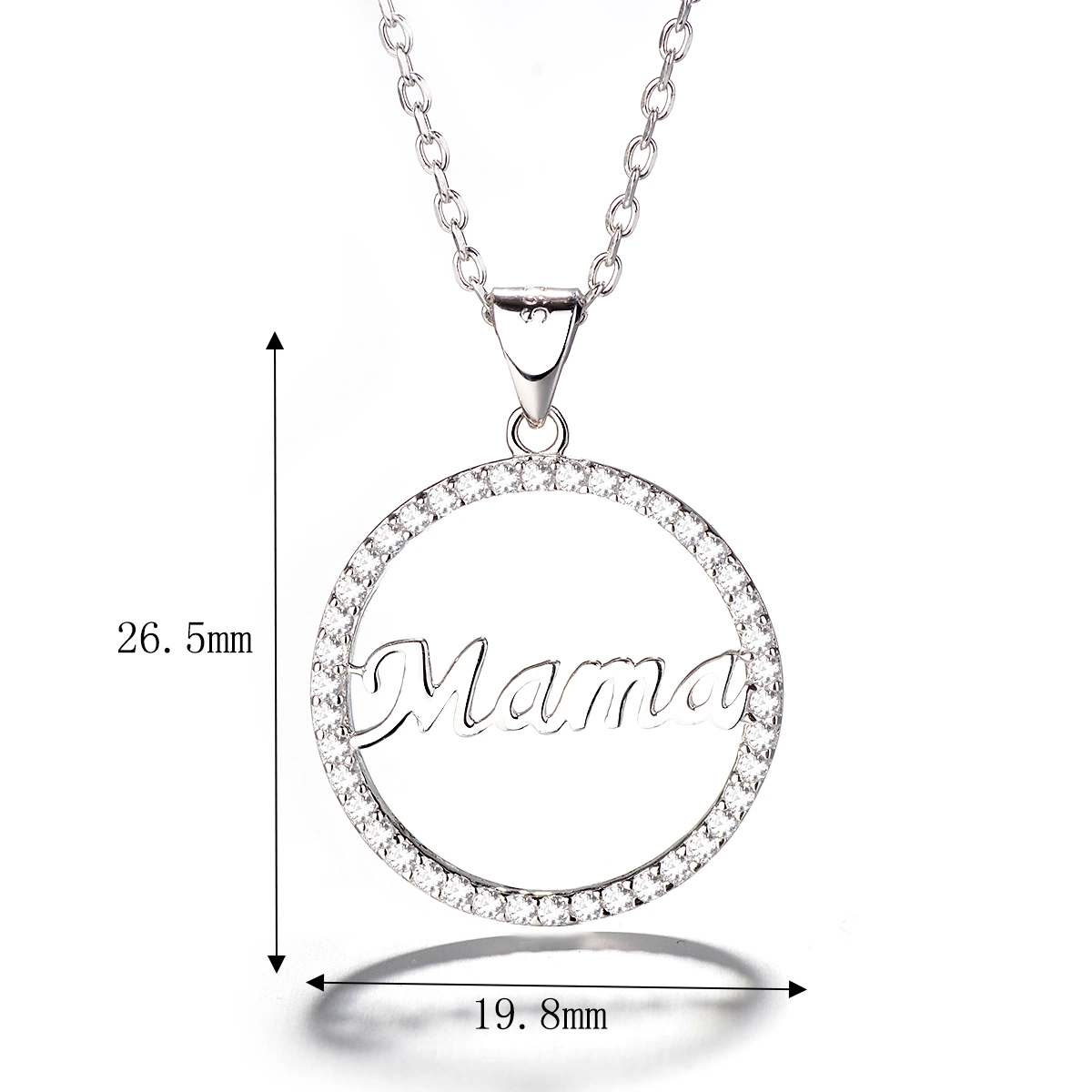 925 Sterling Silver Jewelry Round Shape Mama Pendant