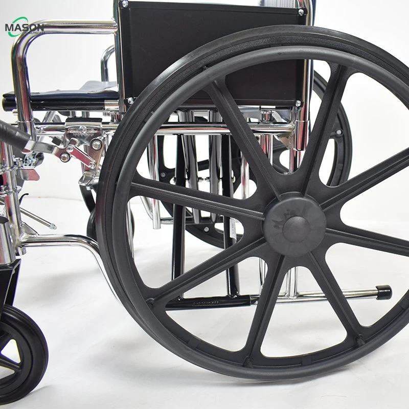 Manual Chrome Plated Foldable Wheelchair for Elderly People Economic Cheapest Wheelchair