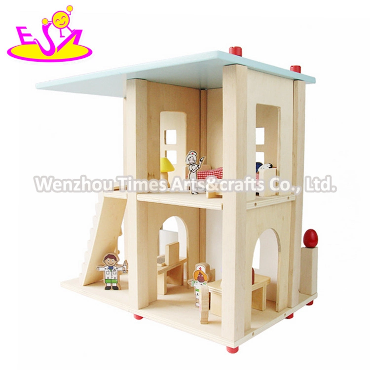 Wholesale/Supplier Wooden Hospital Toy Set for Kids Includes Dolls and Furniture W06A285