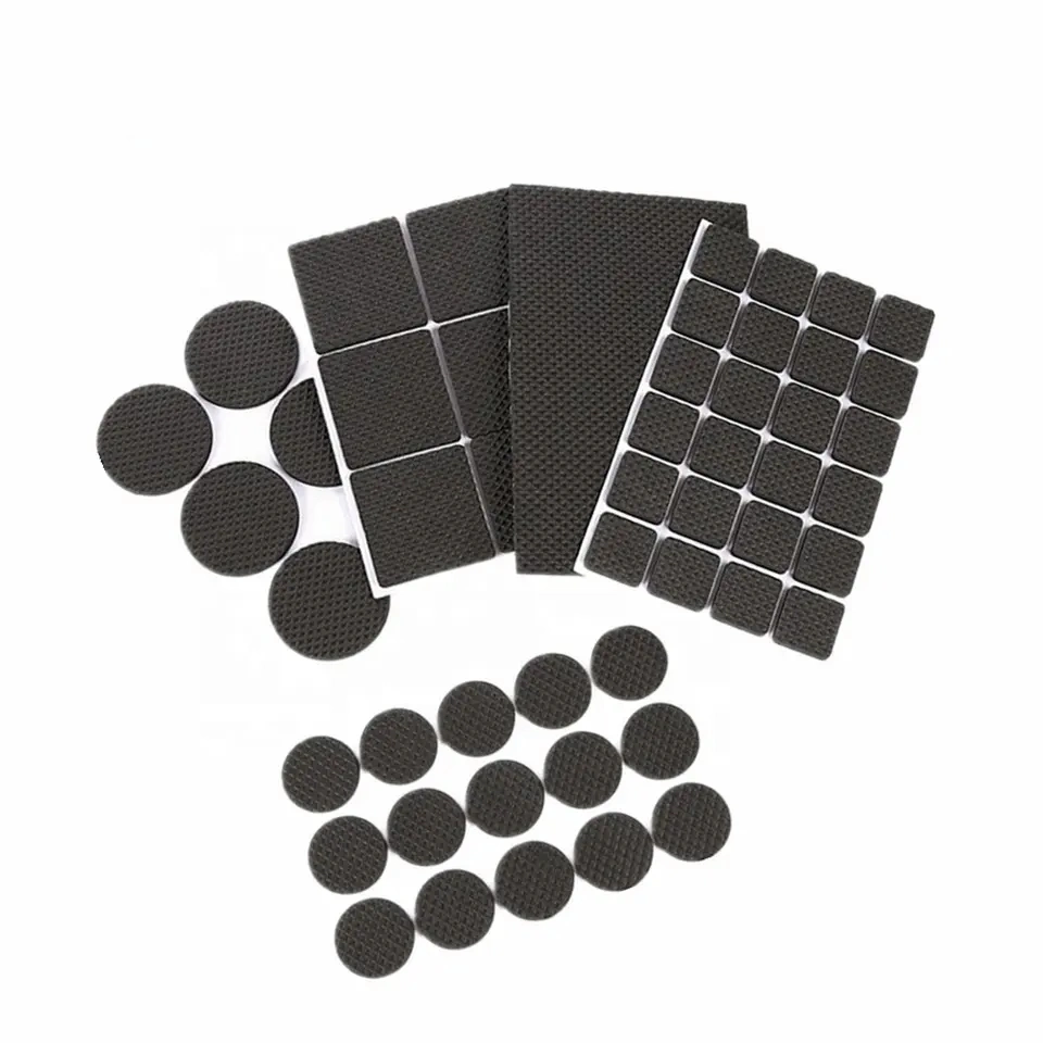 Customized EVA Furniture Silicone Foot Pad Anti-Collision Washer Self-Adhesive Foam Pad Black Circular Checkered Foot Pad