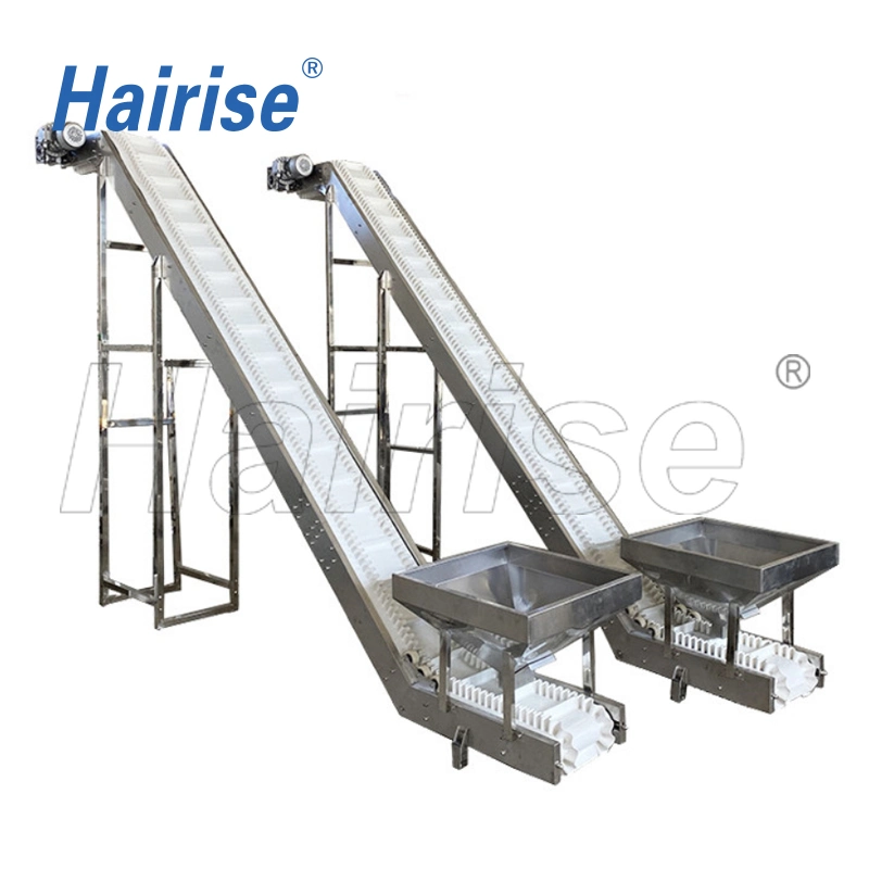 Vertical Inclined Belt Conveyor System with Cleat for Fruits and Vegetables Wtih ISO& CE &FDA Certificate