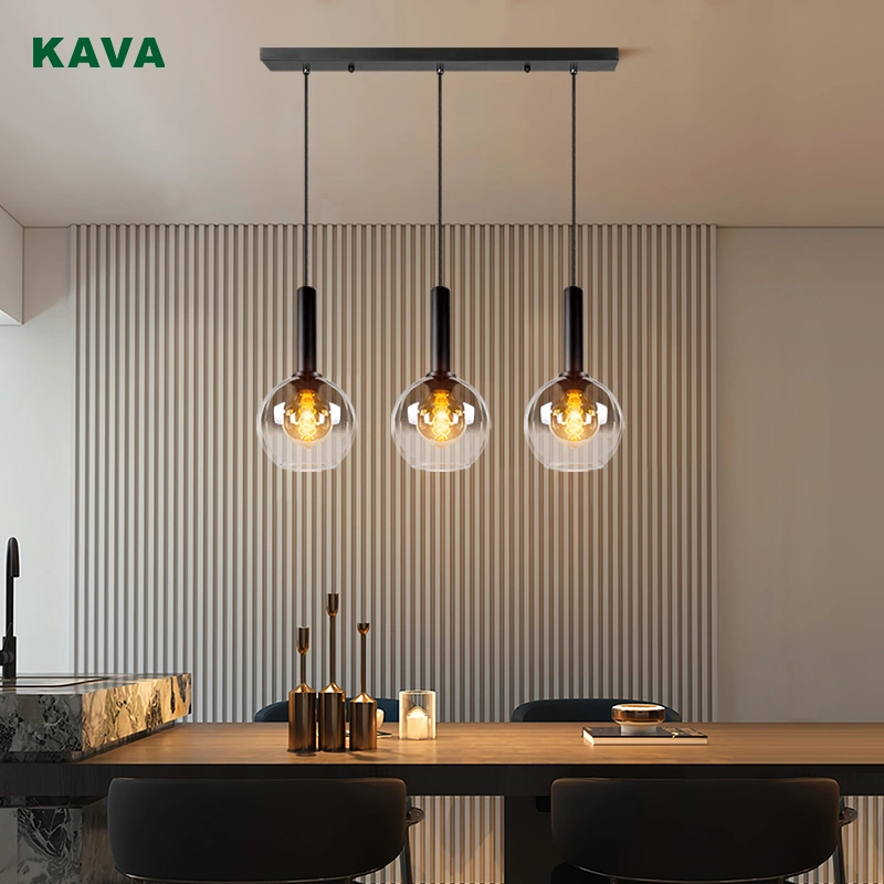 Modern Indoor Decoration Chandelier Shop Home Hotel Living Room Dining Room Black Modern LED Glass Pendant Chandelier