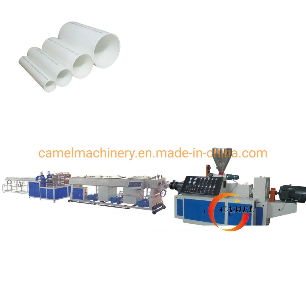 Automatic PVC UPVC Plastic Pipe Making Double Screw Extruder with Calibration Haul-off and Cutter