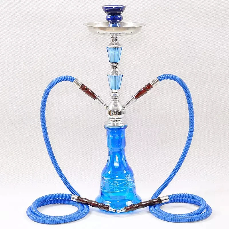 2023 China Wholesale Model Metal Shishia Hookah with Two Hose