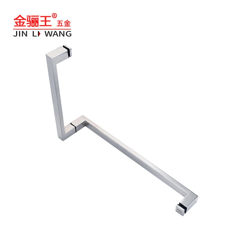 European Antique SUS304 Stainless Steel Sliding Door Hardware Double Sides L Shaped Glass Door Pull Handle for Shower Room Bathroom Office Hotel Door