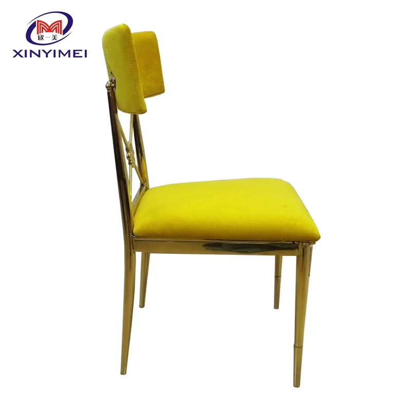 Special Design Comfortable Banquet Gold Stainless Steel Frame Wedding Chair