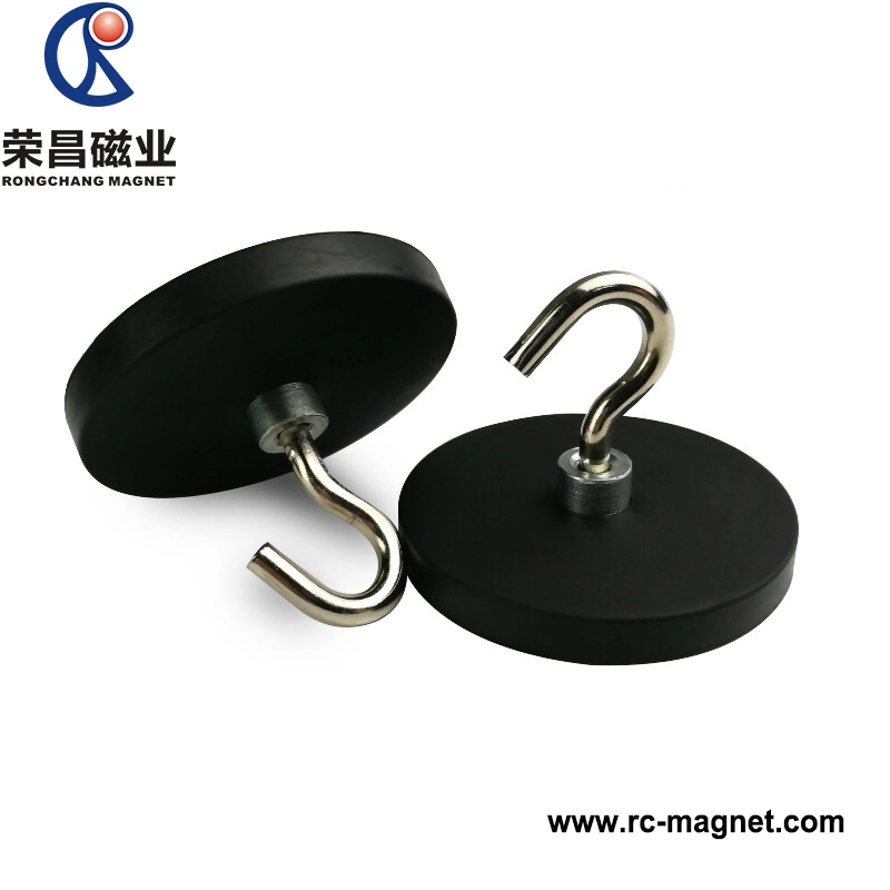 D88 Neodymium Rubber Coated Magnet with Hook