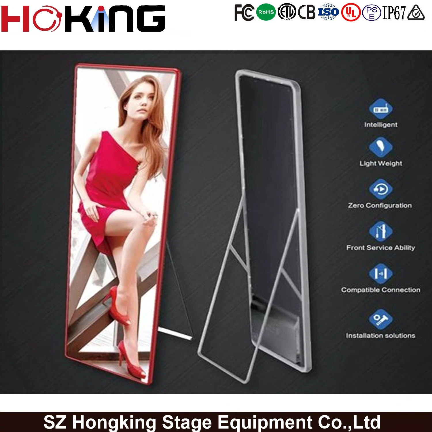 Customized P2.5 Poster Ultra Thin LED Screen Indoor for Shop High Brightness