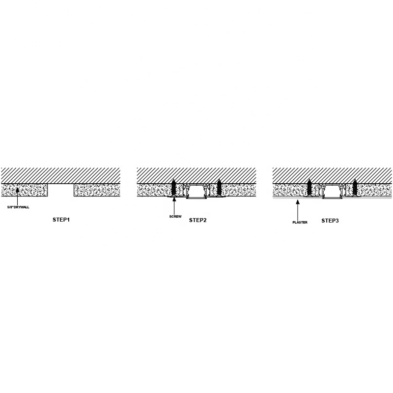 Alu-Tw6214 Gypsum Strip LED Channel LED Plaster Profile Recessed Drywall LED Aluminum Profile for Ceiling Wall