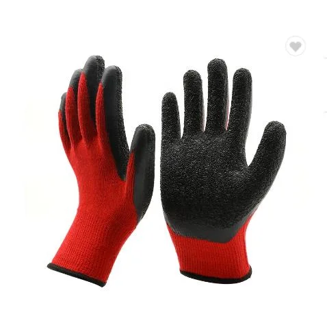 Industrial Protection 10g Cotton Knitted Latex Coated Winter Working Gloves