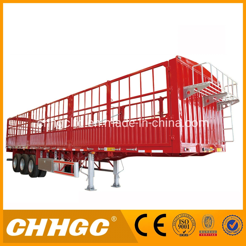 2/3 Axles Horse Transport Stake Bar Type High Side Wall Cargo Semi Trailer for Sale