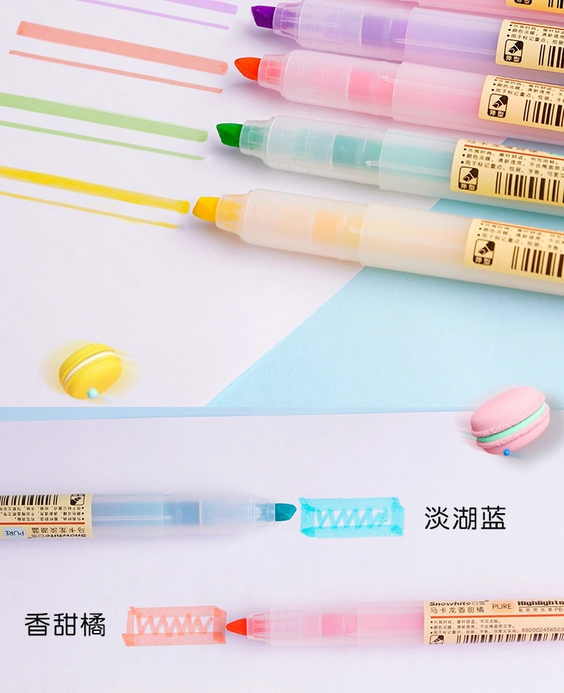 School Supply Vivid Color Pastel Quality Ink Manufacactured by Snowhite Highlighter OEM ODM