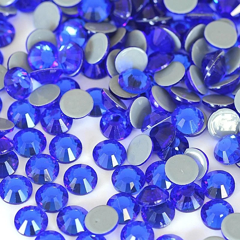 Superior Quality Sapphire Diamond Cut Hotfix Rhinestones Ss10 Flatback Rhinestones in Bulk for Bag