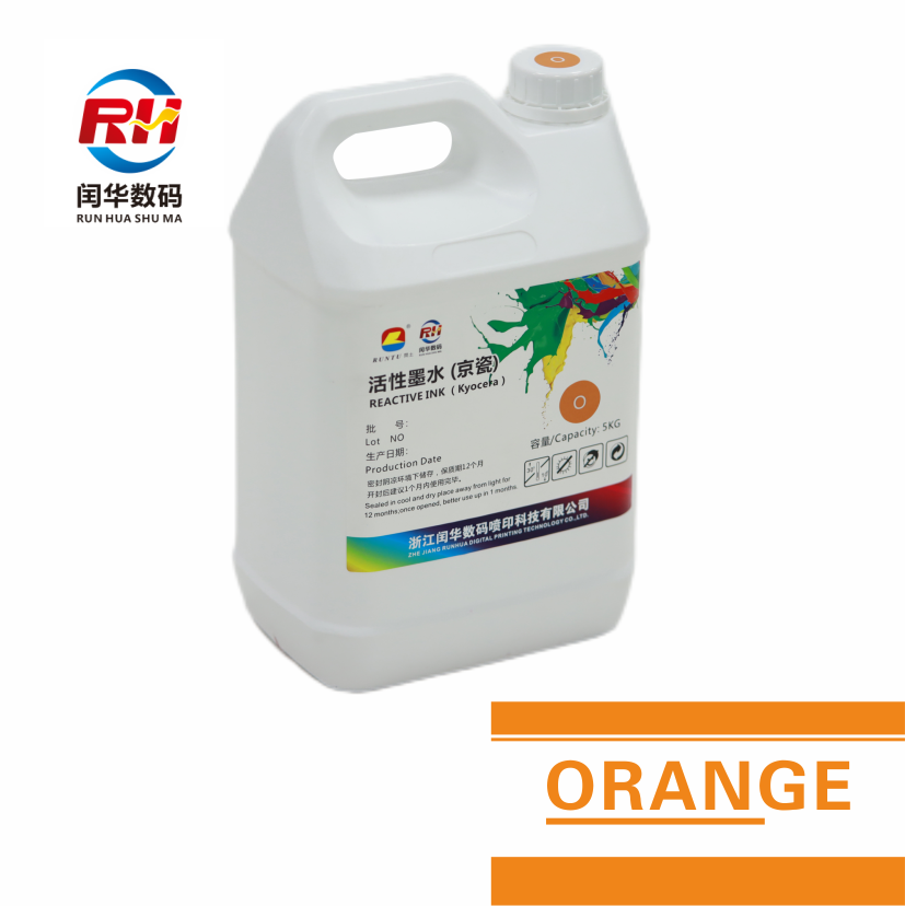 Benutzerdefinierte reaktive Tintenstrahldruckerfarbe Orange für Kyocera Druckkopf