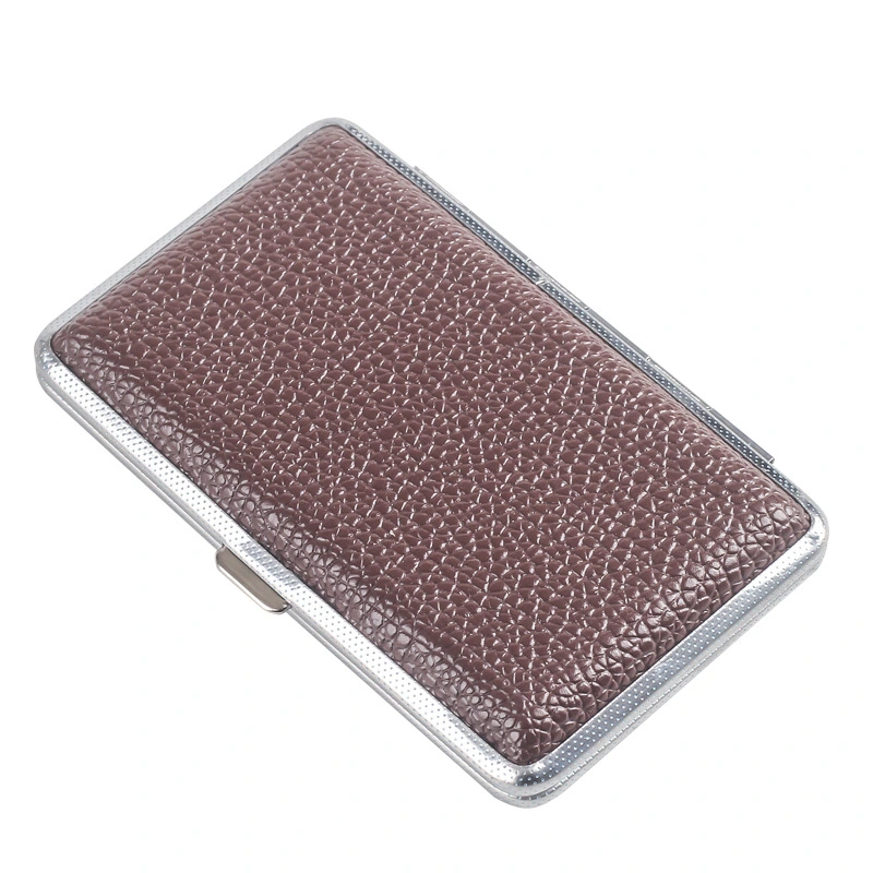 Ea177 Slim Metal Waterproof Leather Personalized Box Custom Cases Waterproof Metal Vintage Holder Luxury Cigarette Case