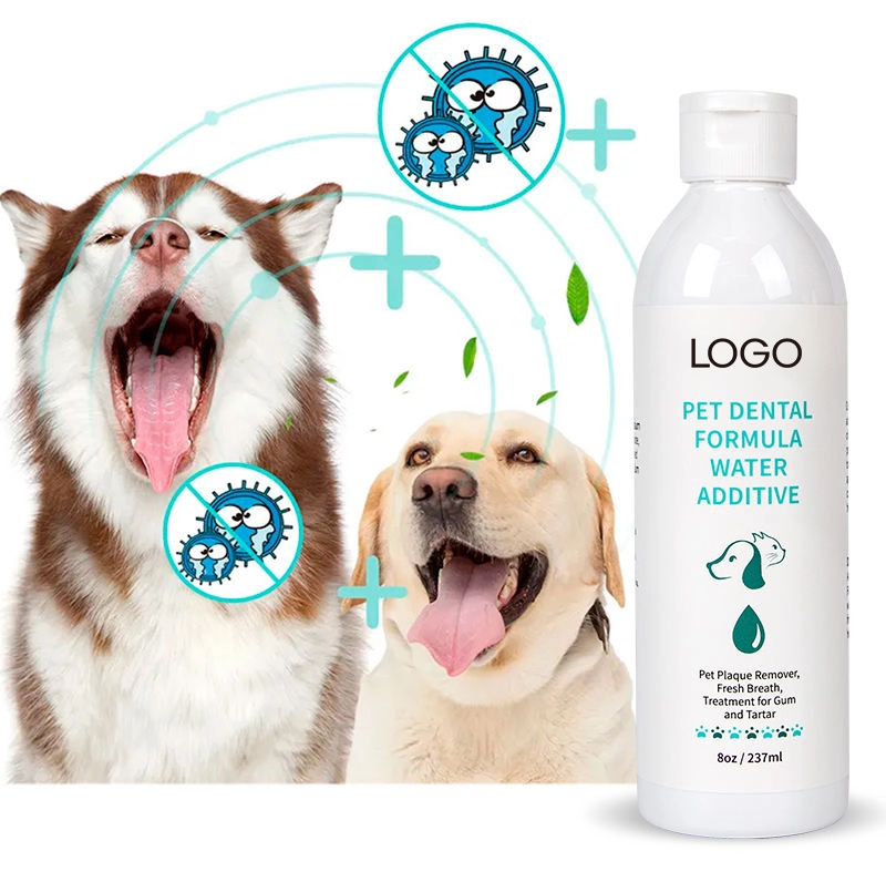 Fórmula de tratamiento más vendida agua Perro aliento Cuidado de Freshener mascota Tratamiento dental