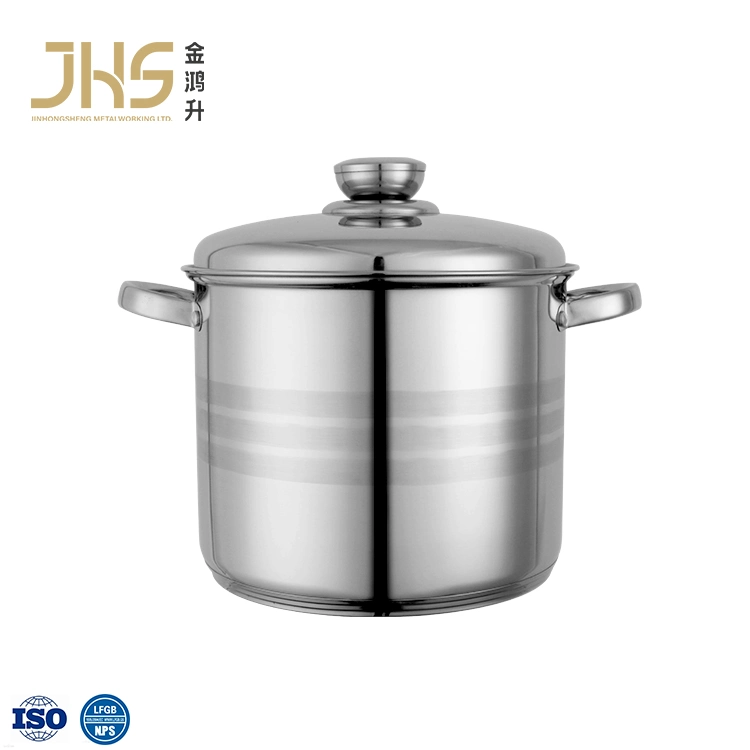 Large Size 11/13.5/15.5L 26/28/30cm Housewares Cookware Set with Stainless Steel Double-Ear Soup Noodle Cooking Pot Direct Fire Use Not Broken