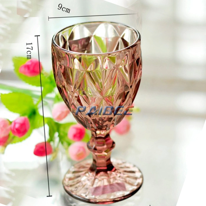 Michine Press Wine Glasses Decorative Colored Embossed Glassware