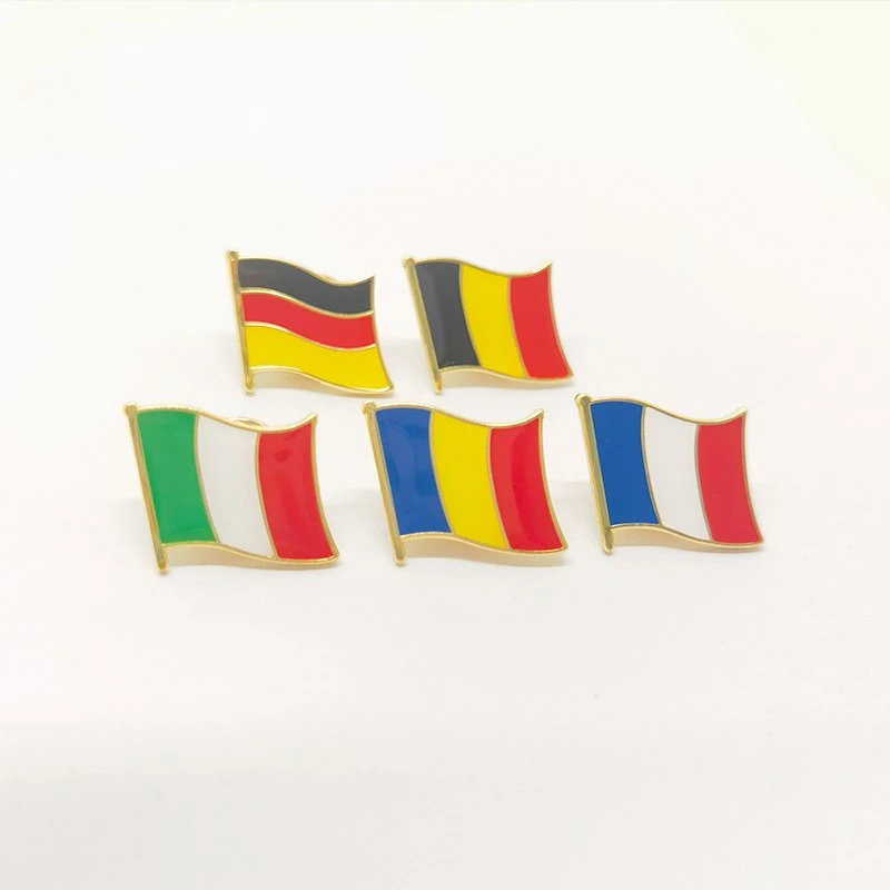 Mayorista/Proveedor de metal personalizados promocionales Fatory Souvenirs de Artesanía de Esmalte Duro suave Pin como imán País Canadá Estados Unidos Bandera Insignia de solapa