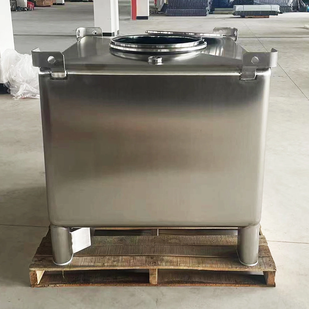 Stainless Steel Ss 3304 SUS 316L Transport et stockage de liquides chimiques Réservoir en acier inoxydable IBC Cubique Réservoir 1000 L 2000L