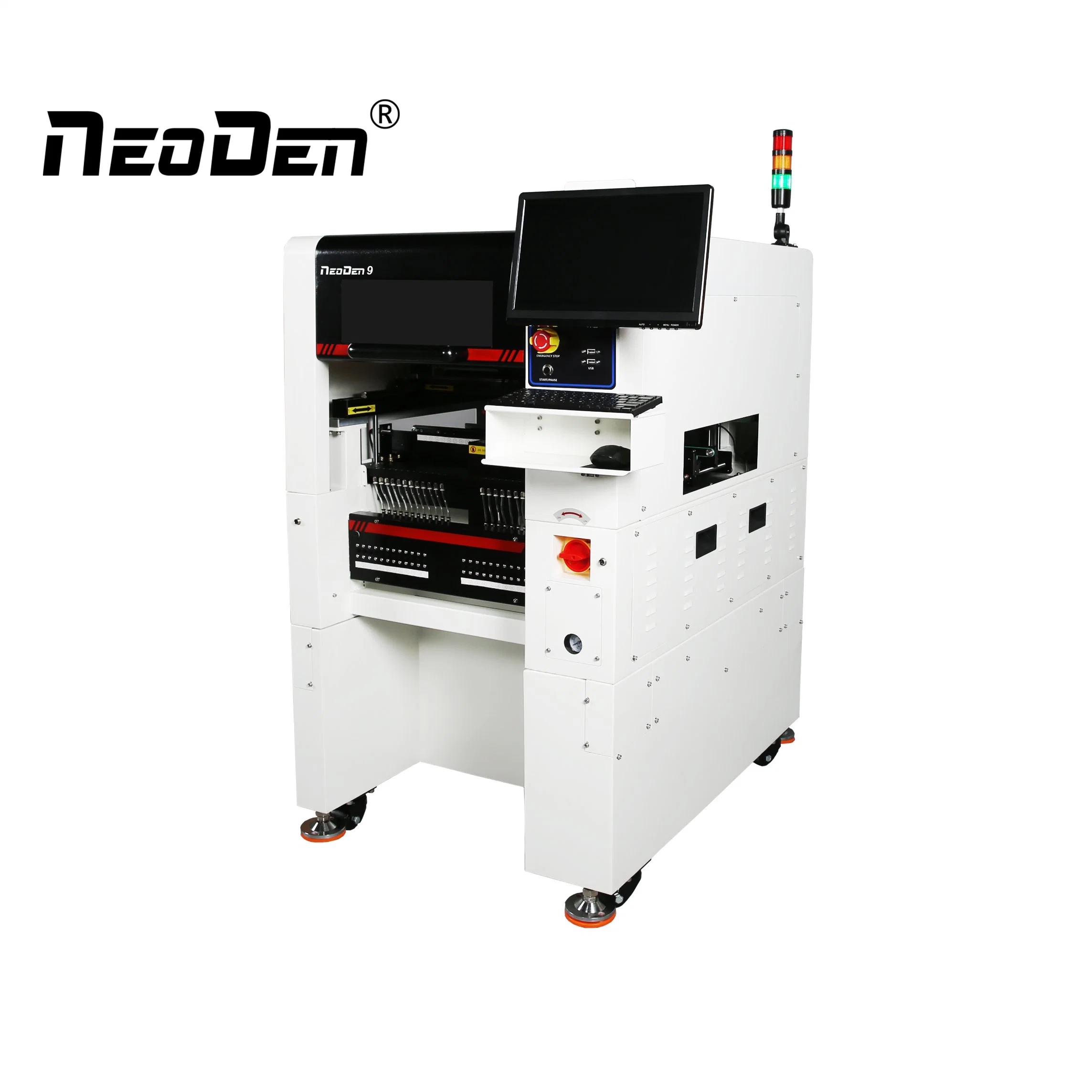 Automatic Ball Screw SMD Pick and Place Machine SMT PCB Assembly for Prototype (NeoDen9) with 6 Heads Fly Cameras 53 Feeders for SMT Production Line