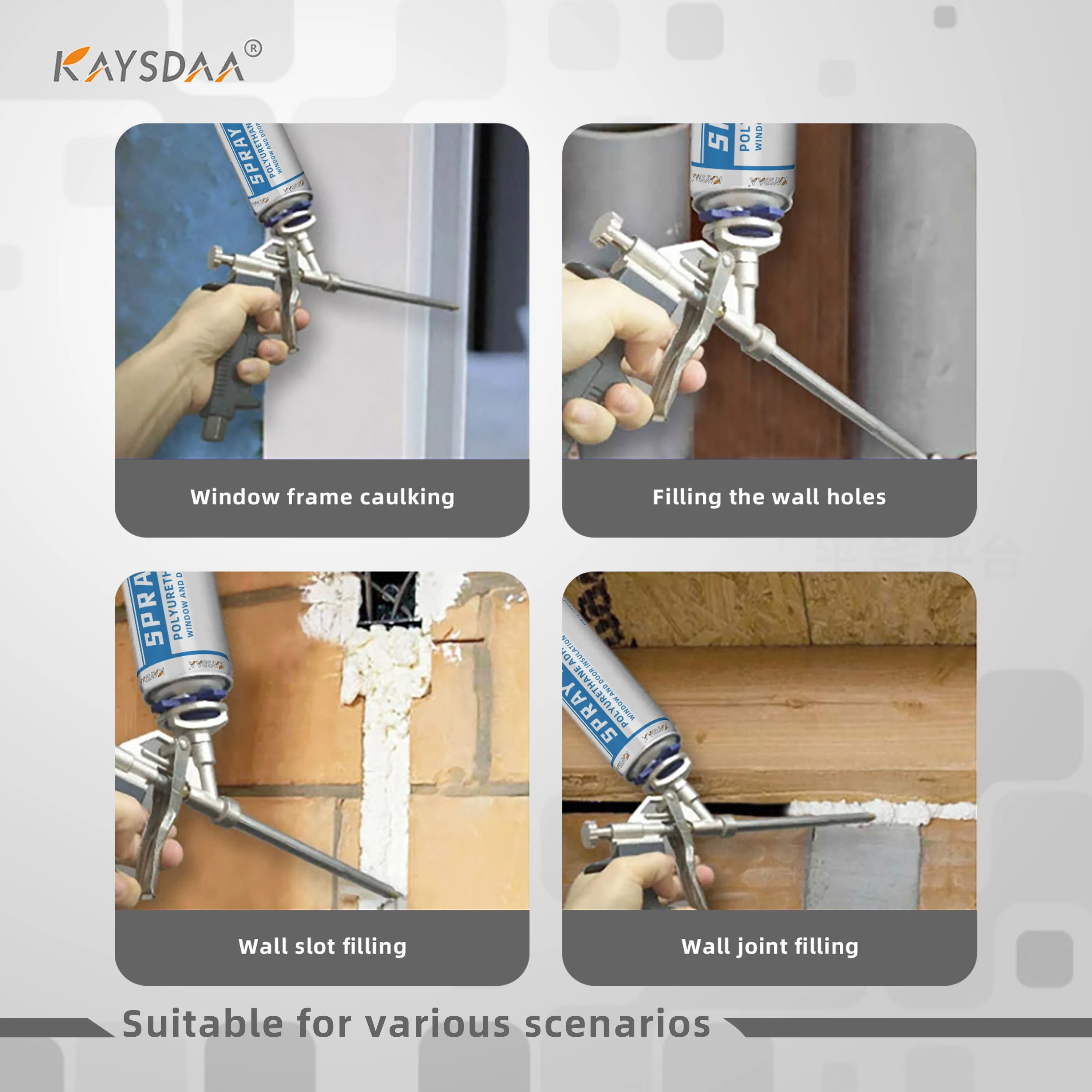 Kay-41 High Density 750ml Door Frame Fixing PU Spray Foam