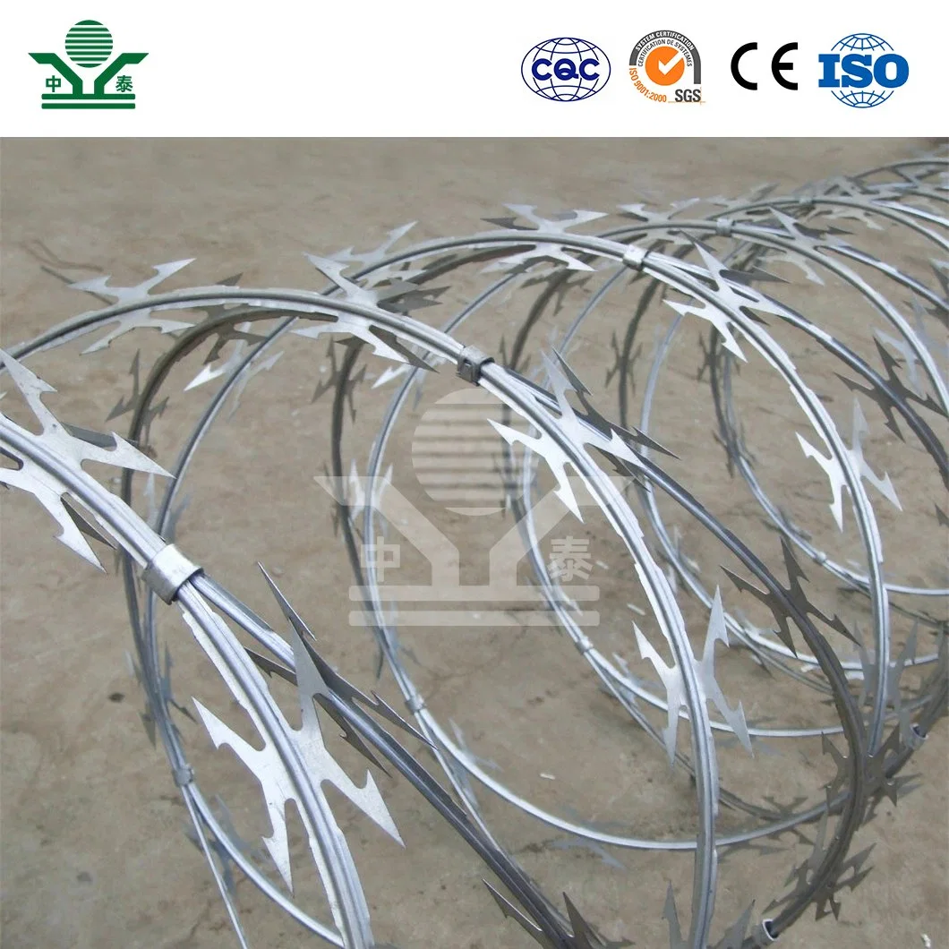 Zhongtai Jail Barbed Wire China Wholesale/Supplierrs 28 Inch Coil Diameter Black Coated Barbed Wire Used for Stainless Steel Anti Climb Fence