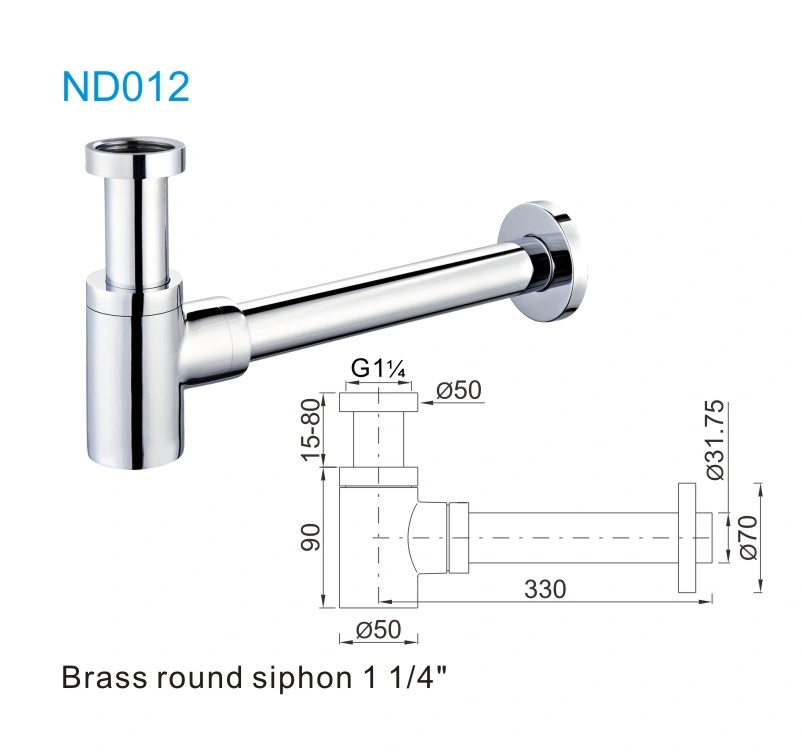 Popular Sale Bathroom Brass T Trap/P Trap Bottle Trap for Wash Basin Sink Pop up Waste Siphone Syfon Sink Basin Drain Tube Kit Flesafval Trap Desague ND012