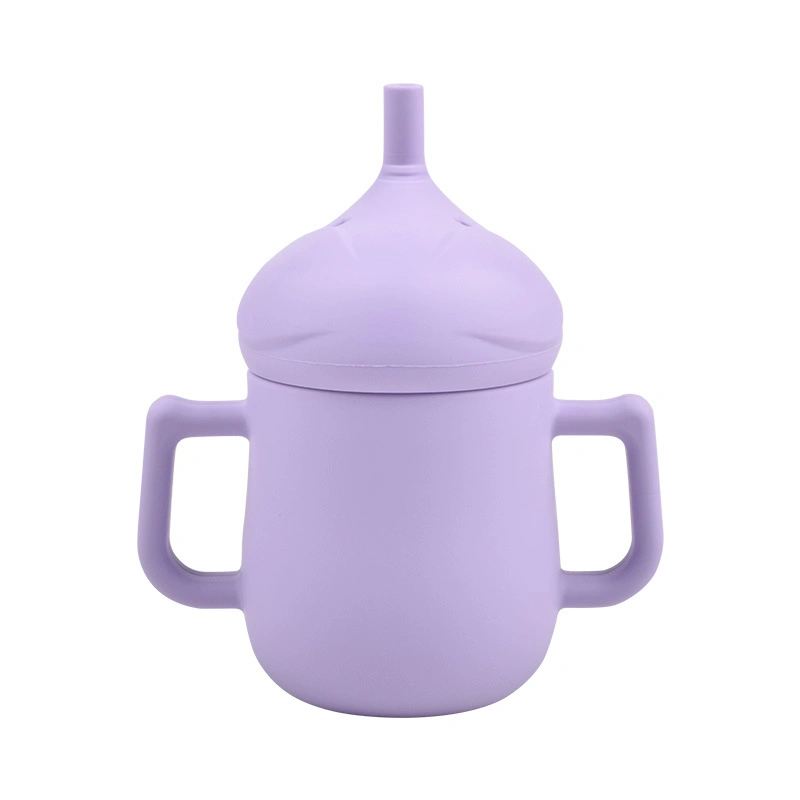 Wholesale Elephant Shape Silicone Baby Infant Toddler Training Straw Cup Sippy Cups for Drinking