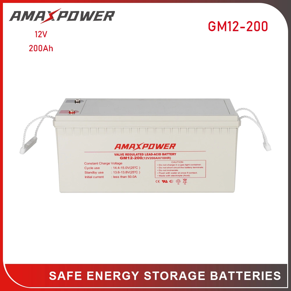 Amaxpower 12V 100ah/150ah/200ah plomo ácido VRLA AGM batería solar sin mantenimiento Batería para automóvil/motocicleta/EPS/Barco/Power-Tool/Pack frente a ECG/MCA