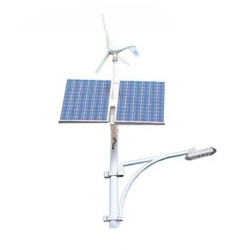 Hepu Lampadaire Solaire avec Éolienne Verticale/ Horizontale Garantie de 3 à 5 ans LED Extérieur Solaire Éolien Rue Lumière Hybride Solaire & Éolien Puissance