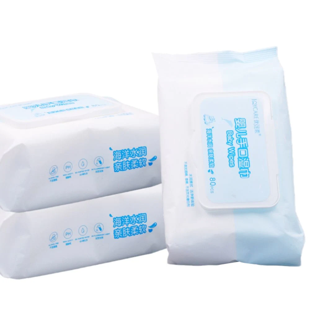 China Custom 40g Peso 80 PCS Eco Friendly Natural Compostable Water Wipes para Bebé Orgánico Biodegradables de Bambú Toallitas Húmedas para Bebé