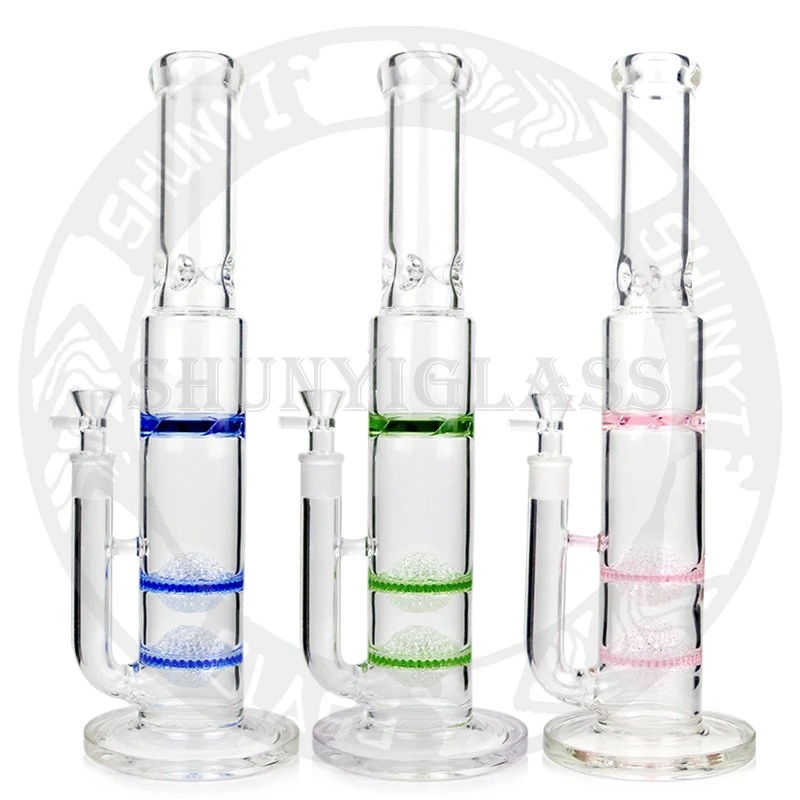 Masiva 18 pulgadas de doble Reseau PERC DAB Rig de vidrio Hookah Fumando tubo de agua